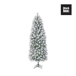 Kunststof Kerstboom Chandler Slim Frosted Black Box - 215 Cm