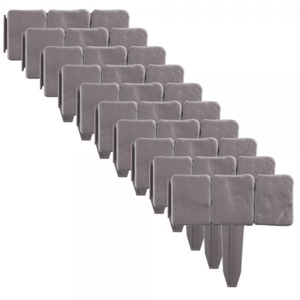 Tuinafboording Kunststof Steenlook Grijs - 240 Cm - Afbeelding 3